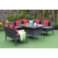 Vente chaude de grandes salles à manger Poly Rattan Wicker Outdoor Garden Furniture